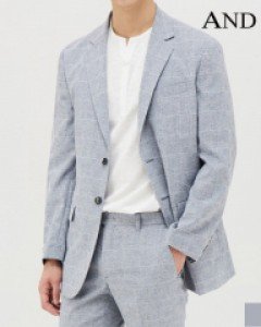 [한정수량][ANDZ by ZIOZIA] 린넨 글렌체크 캐주얼 자켓 (BLA2KG1054)