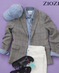 [지오지아] [LAST SIZE 95]베이지 글렌체크 캐주얼 자켓 (AAA2KG1111)