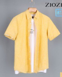 [지오지아] 반팔 린넨 블랜드 캐주얼 셔츠 B (ABB2WC1201_B)