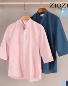 [지오지아] 7부 쿨링 캐주얼 밴드 카라 셔츠 A (ABB2WC1171_A)