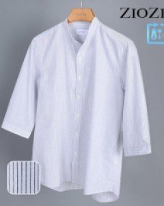 [지오지아] 7부 쿨링 캐주얼 밴드 카라 셔츠 B (ABB2WC1171_B)