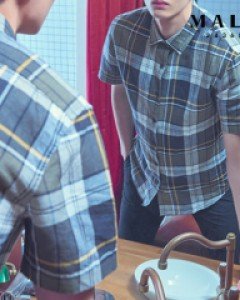 [매일24365] 마드라드 카키 체크 반팔 셔츠 (VRZ2WC1357)