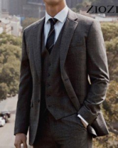 [지오지아] 슬림 그레이 윈도우체크 셋업자켓 (AAA5KG1604)