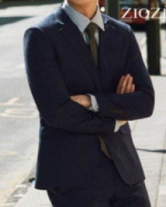 [한정수량][지오지아] 슬림 네이비 윈도우체크 셋업자켓 (AAA5KG1603)