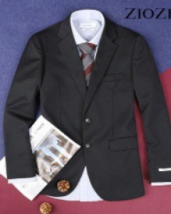 [C][지오지아] 슬림 블랙 변형조직 반안감 정장자켓 (ABA5SB1202_BK)