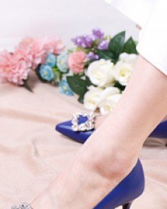 성수동수제화 HANDMADE[오보에다모르] 포인티드 블루 보석힐 OSP4614