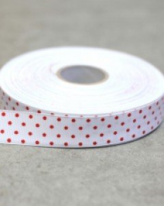 백색/빨강 골지물방울