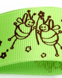 꿀벌커플골지, 배추/밤색 (25mm)