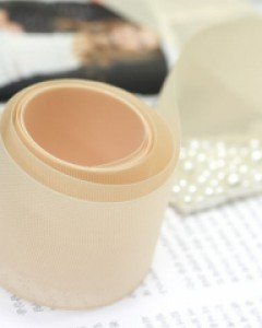 월드메쉬리본, 베이지 (40mm) 오간디 선물포장리본