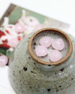 신백옥플랫피어드롭, 핑크 (14mm)