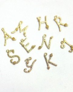 미니꽃이니셜금속장식 (20*10mm)