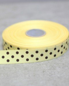 연노랑/밤색 BT골지큰땡땡이 (25/40mm)