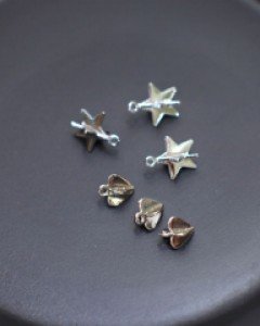입체 별하트 금속장식 (40mm)