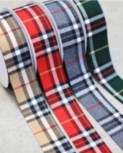 체크 원단리본 (25 40mm) 선물포장 리본 끈