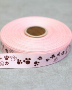 (초특가) 발바닥-핑크 선물포장 리본 끈 25mm 50마