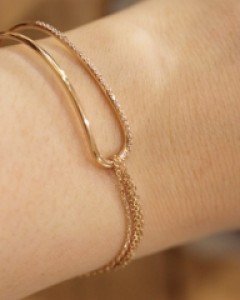 [E16B 17] 14k 사이드 체인 장식 팔찌