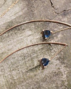 [E16E_62] 14k 런던블루 스틱귀걸이