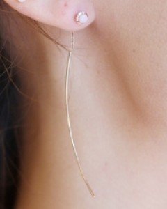 [E16E 80] 14k 핑크오팔 스틱 귀걸이