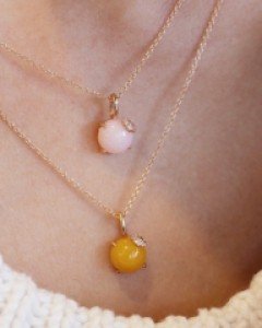 [E16N 113] 14k 오팔 꽃송이 목걸이