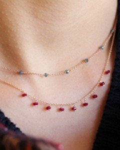 [E17N 15] 14k 루비 초롱 목걸이