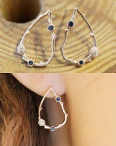 [E17E 102] 14k 핸드메이드 가지 귀걸이