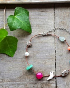 [E19AK 01] 원석 면끈 발찌