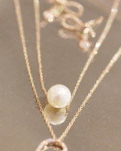 [E16N 92] 14k 담수진주 원포인트 목걸이