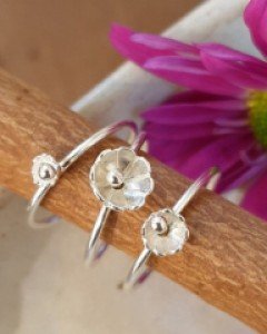 [E21R 05] 실버 레이어드 꽃반지