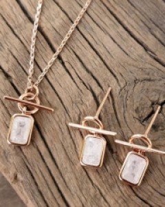 [E21SET 19] 백수정 스퀘어 목걸이&귀걸이&팔찌