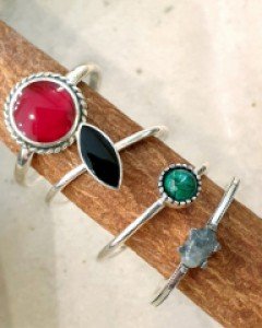 [E21R 22] 원석 레이어드 반지