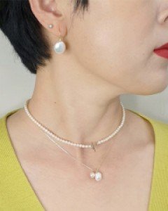 [E21SET 38] 바로크 방울 진주 목걸이&귀걸이