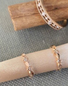 [E23E 01] 14k 꼬냑 다이아 조각세팅 데일리 원터치 귀걸이