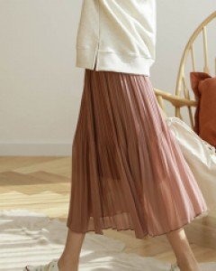 8DA16253GG_체리시 잔주름 쉬폰스커트