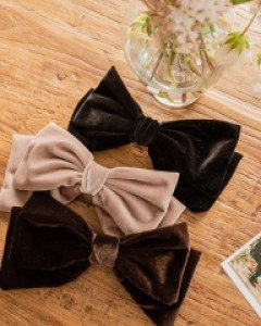 8DA24266GG_페롱 벨벳리본 헤어핀