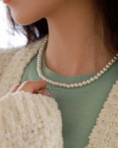 8DA24916GG_패셔너블 진주 목걸이(2size)