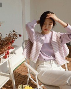 8OA0511GG_해피스마일 라벨 맨투맨 롱티
