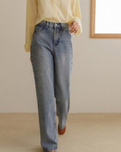 6DA27223KK_모엥 탄탄데님 롱와이드진