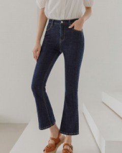 8EJ248AA_꿀스판 크롭 인디고 부츠컷진