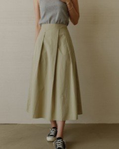 5OA0597HH_브랑디 랩핀턱 코튼스커트