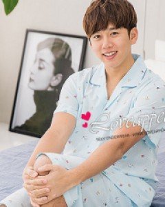 [러브어필]시원한면 케이크나염 반팔 남자 상하잠옷(M9347)신혼여행 결혼웨딩선물 여름용