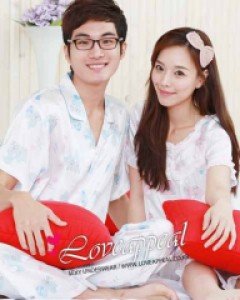 [러브어필-사랑을믿어요]푸들 아이러브유 큐트 반팔 커플잠옷(WH9036,MH9036)웨딩촬영커플룩