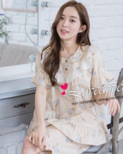 [러브어필]고급 순면 강아지 캐주얼 반팔 상하 여자잠옷(WC9502)신혼여행 결혼웨딩선물 여름용