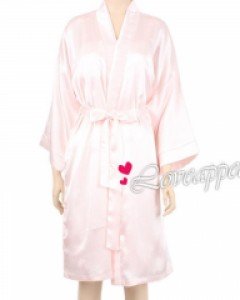 [러브어필-초특가]실크느낌 피치 더블하트문양 고품격레이스 슬립가운세트(WGD9132)예쁜잠옷 여성잠옷 4계절용