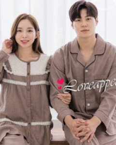 [러브어필] 국산 건강에 좋고 따뜻한 순면 압축기모 캐주얼 커플잠옷(WC9508,M9508)고급원단 수면잠옷 겨울용