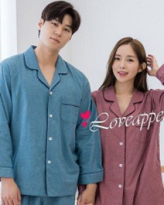 [러브어필] 국산 건강에 좋고 따뜻한 순면 압축기모 상하 커플잠옷(WP9508,M9508)고급원단 수면잠옷 겨울용