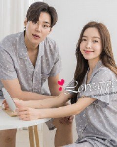 [러브어필] 국산 실크느낌 고급텐셀 플라워 반팔 상하 커플잠옷(WP9523,M9523)신혼여행 결혼웨딩선물 여름용
