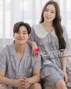 [러브어필] 국산 실크느낌 고급텐셀 플라워 캐주얼 반팔 상하 커플잠옷(WC9523,M9523)신혼여행 결혼웨딩선물 여름용