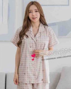 [러브어필] 국산 60수 주자면 강아지 반팔 상하 여자잠옷(WP9562)고급원단 웨딩선물 여름용