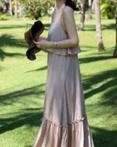 Frill long dress - 2c