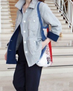 Herringbone linen shirt jacket- 2c